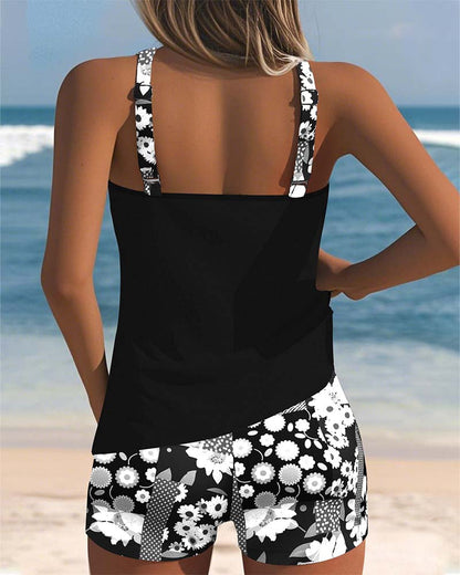 Finoria Women's Two-Piece Tropical Halter Bikini Set