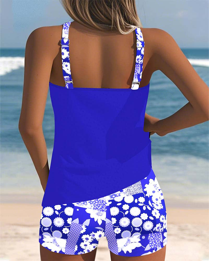Finoria Women's Two-Piece Tropical Halter Bikini Set