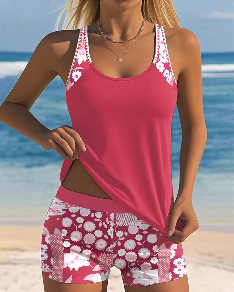 Finoria Women's Two-Piece Tropical Halter Bikini Set