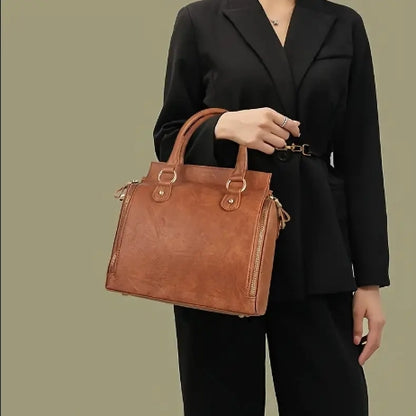 Sac bandoulière en cuir avec rangement multi couches