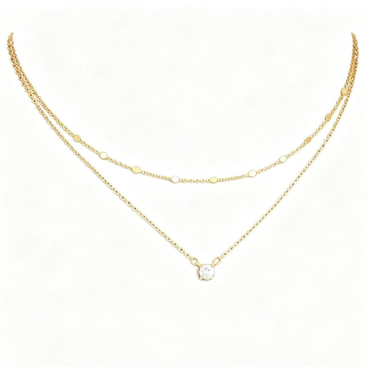 Womens Simple Double Layer Pendant Choker Necklace,Ins Fashion Versatile Layered Neck Chain For Women