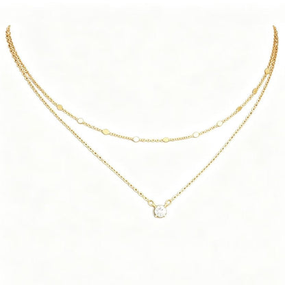 Womens Simple Double Layer Pendant Choker Necklace,Ins Fashion Versatile Layered Neck Chain For Women