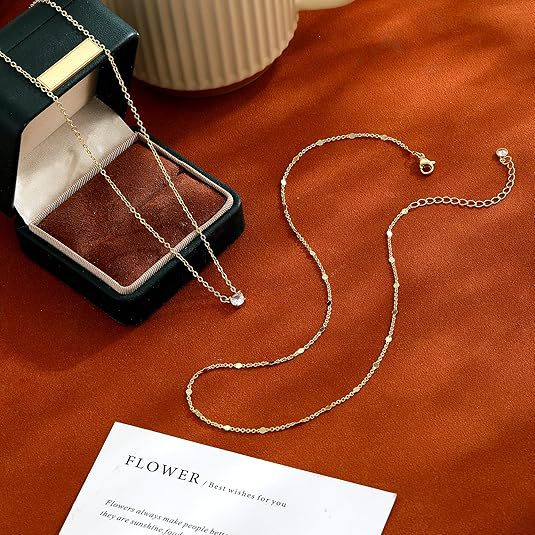 Womens Simple Double Layer Pendant Choker Necklace,Ins Fashion Versatile Layered Neck Chain For Women